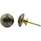 HAMILTON BRASS Round Brass Knob with Ceramic Finish | Black & Gold Handcrafted Decorative Cabinet & Drawer | Furniture Handle for Wardrobe & Dresser | 36x36 mm Face | 25 mm Depth | 75 mm Screw