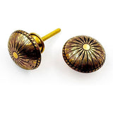 HAMILTON BRASS Round Cabinet Knob | Brass Material Drawer Pull Handle | Ceramic Finish Decorative Furniture Knob for Cupboards, Dressers & Wardrobes | 37mm Diameter, 26mm Depth, 17mm Height