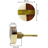 HAMILTON BRASS Round Cabinet Knob | Wood, Resin & Brass Material Drawer Pull Handle | Ceramic Finish Decorative Furniture Knob for Dressers Drawers | 39mm Diameter, 23.5mm Depth, 10mm Thickness
