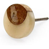 HAMILTON BRASS Round Cabinet Knob | Wood & Resin Material Drawer Pull Handle | Ceramic Finish Decorative Furniture Knob for Cupboards, Wardrobes | 40mm Diameter, 25mm Depth, 10.5mm Thickness