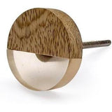 HAMILTON BRASS Round Cabinet Knob | Wood & Resin Material Drawer Pull Handle | Ceramic Finish Decorative Furniture Knob for Wardrobes & Cupboards | 40mm Diameter, 25mm Depth, 10mm Thickness