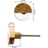 HAMILTON BRASS Round Cabinet Knob | Wood & Resin Material Drawer Pull Handle | Ceramic Finish Decorative Furniture Knob for Wardrobes & Cupboards | 40mm Diameter, 25mm Depth, 10mm Thickness