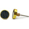 HAMILTON BRASS Round Knob with Ceramic Finish | Blue & Gold Decorative Cabinet & Drawer Pull | Resin & Brass Furniture Handle for Cupboard, Dresser | 41x41 mm Face | 27 mm Depth | 75 mm Screw