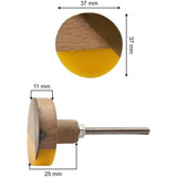 HAMILTON BRASS Round Knob with Ceramic Finish | Yellow Handcrafted Geometric Pattern | Decorative Cabinet | Knob for Dresser | Resin, Wood & Brass | 37x37 mm Face | 25 mm Depth | 78 mm Screw