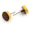 HAMILTON BRASS Round Wood & Brass Knob with Rim | Ceramic Finish Decorative Drawer Pull Handle | Cabinet Knob for Wardrobes, Cupboards, Dressers | 46x46 mm Face | 27 mm Depth | 12 mm Height
