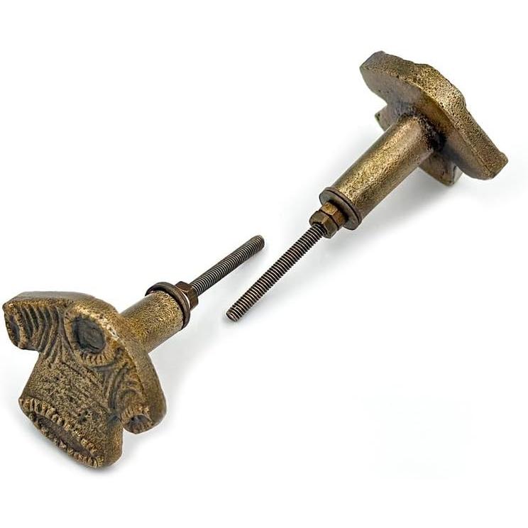 HAMILTON BRASS Shirt Shaped Cabinet Knob | Antique Brass Sweater Design Decorative Drawer Pull Handle for Cabinets Dressers Wardrobes | 43x40 mm Furniture Knob | Vintage Rustic Home Hardware