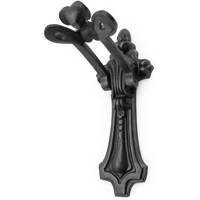 HAMILTON BRASS Vintage Cast Iron Door Knocker | Decorative Antique Iron Style Hardware Heavy Duty Black Metal for Front Doors, Gates & Entryways 210mm Tall, 155mm Wide, 34.5mm Depth