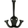 HAMILTON BRASS Wall Mounted Cast Iron Double Coat Hook | Antique Iron Finish | 110 mm Height × 54 mm Depth × 40 mm Base Length × 74.5 mm Width | Oval Base Hanger for Coats, Hats, Bags