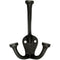 HAMILTON BRASS Wall Mounted Cast Iron Double Coat Hook | Antique Iron Finish | 110 mm Height × 54 mm Depth × 40 mm Base Length × 74.5 mm Width | Oval Base Hanger for Coats, Hats, Bags