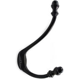 HAMILTON BRASS Wall Mounted Cast Iron Double Coat Hook | Black Powder Coated Finish | 158 mm Height × 95 mm Upper Depth × 90 mm Lower Depth × 35 mm Width | Oval Base Hanger for Coats, Hats
