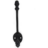 HAMILTON BRASS Wall Mounted Cast Iron Double Coat Hook | Black Powder Coated Finish | 158 mm Height × 95 mm Upper Depth × 90 mm Lower Depth × 35 mm Width | Oval Base Hanger for Coats, Hats