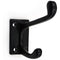 HAMILTON BRASS Wall Mounted Cast Iron Double Coat Hook | Black Powder Coated Finish | 73 mm Height × 75 mm Width × 47 mm Depth | Decorative Hanger for Coats, Hats, Bags | Compact Metal Hook