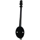 HAMILTON BRASS Wall Mounted Cast Iron Double Coat Hook | Black Powder Coated Hook | 177 mm Height × 97 mm Upper Hook × 82 mm Depth × 30 mm Base Width × 41 mm Base Height | Hanger for Coats