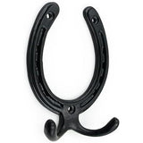 HAMILTON BRASS Wall Mounted Cast Iron Horseshoe Style Double Coat Hook | Antique Iron Hook | 110 mm Height × 81 mm Width × 26 mm Depth × 71 mm Base Width | Decorative Hanger for Coats, Hats