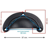 Half Moon Cup Handle Strong Cast Iron Material | Drawer Pull Black Powder Coated Finish | Vintage Style Cabinet & Cupboard Hardware | 97 mm Length x 82 mm Hole-to-Hole Distance