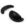 Half Moon Cup Handle Strong Cast Iron Material | Drawer Pull Black Powder Coated Finish | Vintage Style Cabinet & Cupboard Hardware | 97 mm Length x 82 mm Hole-to-Hole Distance