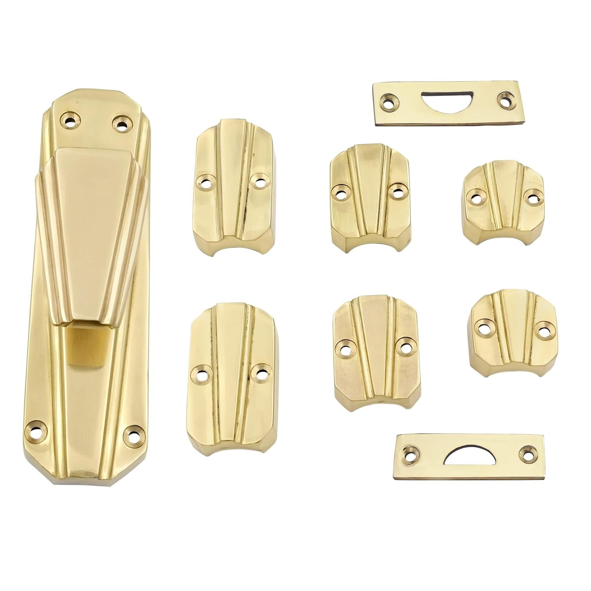 Hamilton Brass Art Deco Door Brass Espagnolette Bolt or Cremone Bolt 9 feet polished Brass Lacquered Upto 9 feet Doors