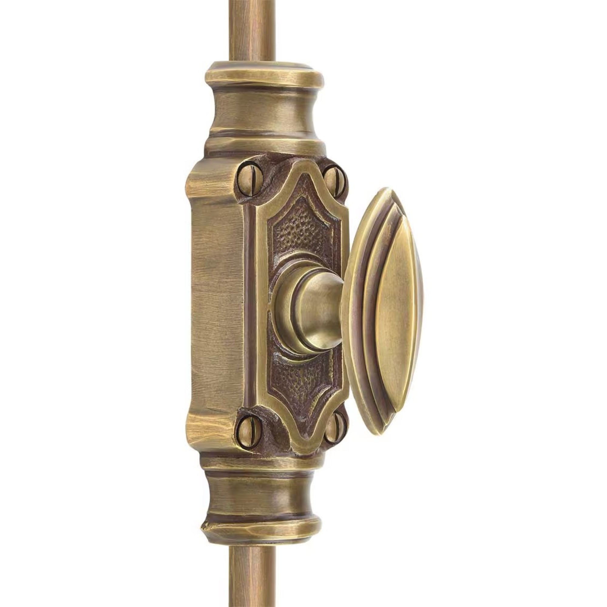 Hamilton Brass Barcheski Cabinet Brass Espagnolette Bolt or Cremone Bolt Hardware 2 feet Antique Brass Unlacquered Upto 2 feet