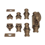 Hamilton Brass Barcheski Door Brass Espagnolette Bolt or Cremone Bolt Antique Brass Unlacquered Up to 9 feet Doors