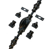 Hamilton Brass Barcheski Door Iron Cremone Bolt or Espagnolette Bolt Textured Matt Black Up to 9 feet Doors