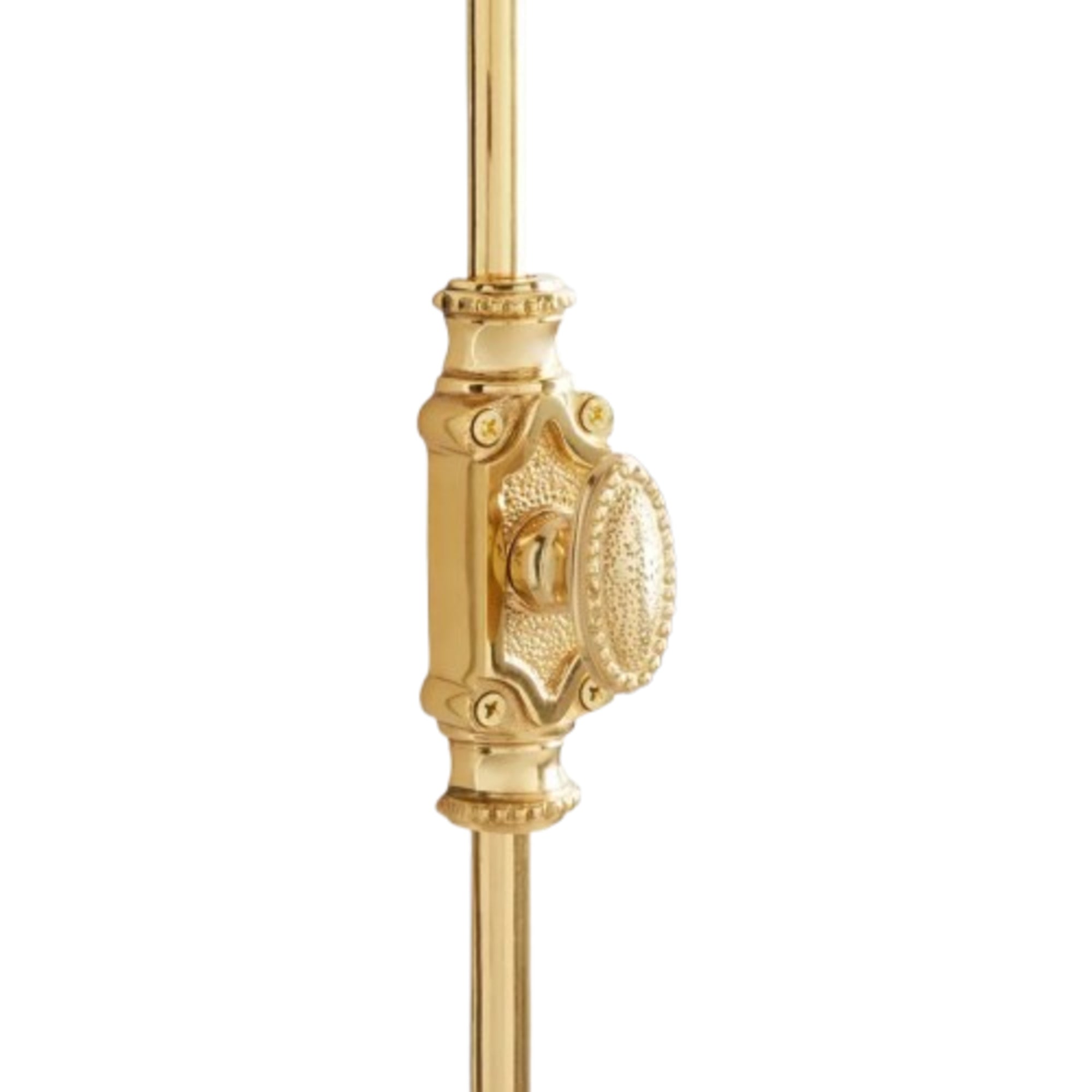 Hamilton Brass Beaded Cabinet Brass Cremone Bolt or Espagnolette Bolt Hardware 2 feet Polished Brass Lacquered Up to 2 feet