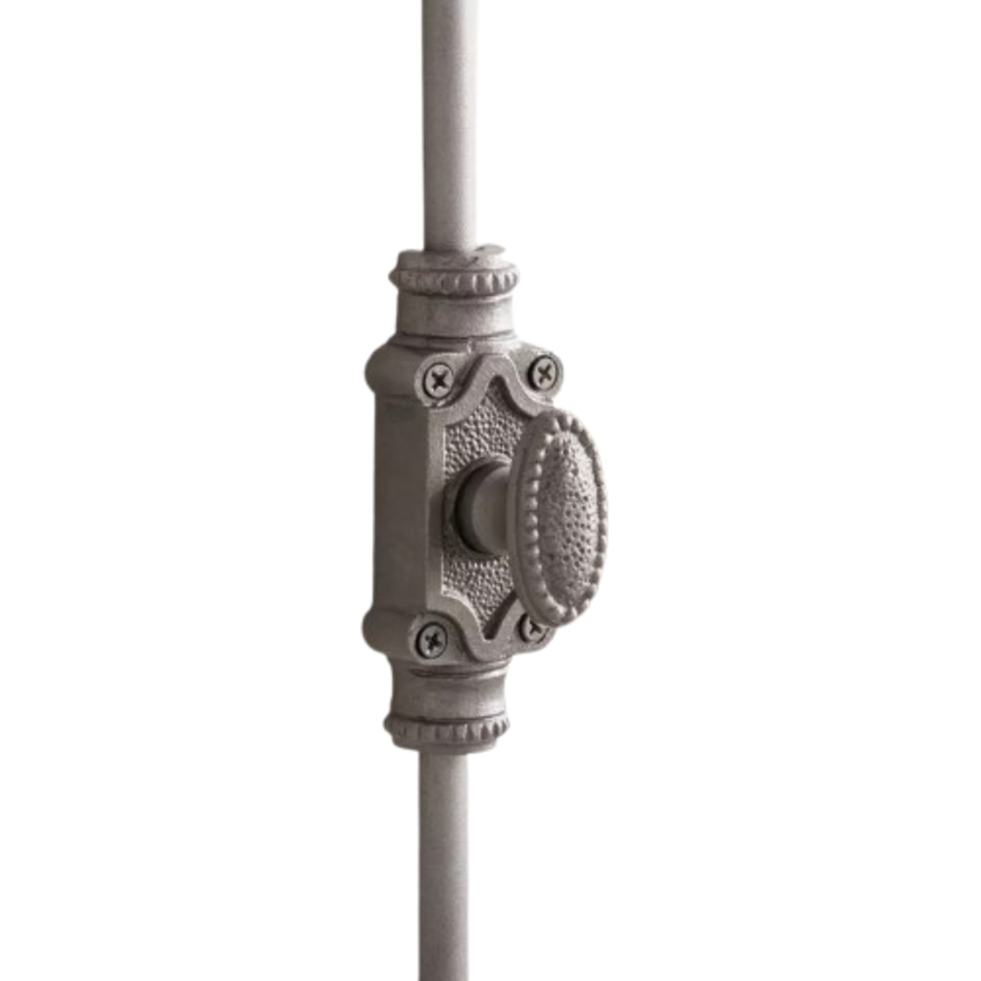 Hamilton Brass Beaded Cabinet Iron Espagnolette Bolt or Cremone Bolt Hardware 2 feet Antique Iron Finish Up to 2 feet