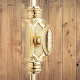 Hamilton Brass Beaded Door Brass Cremone Bolt or Espagnolette Bolt Polished Brass Lacquered Up to 9 feet Doors