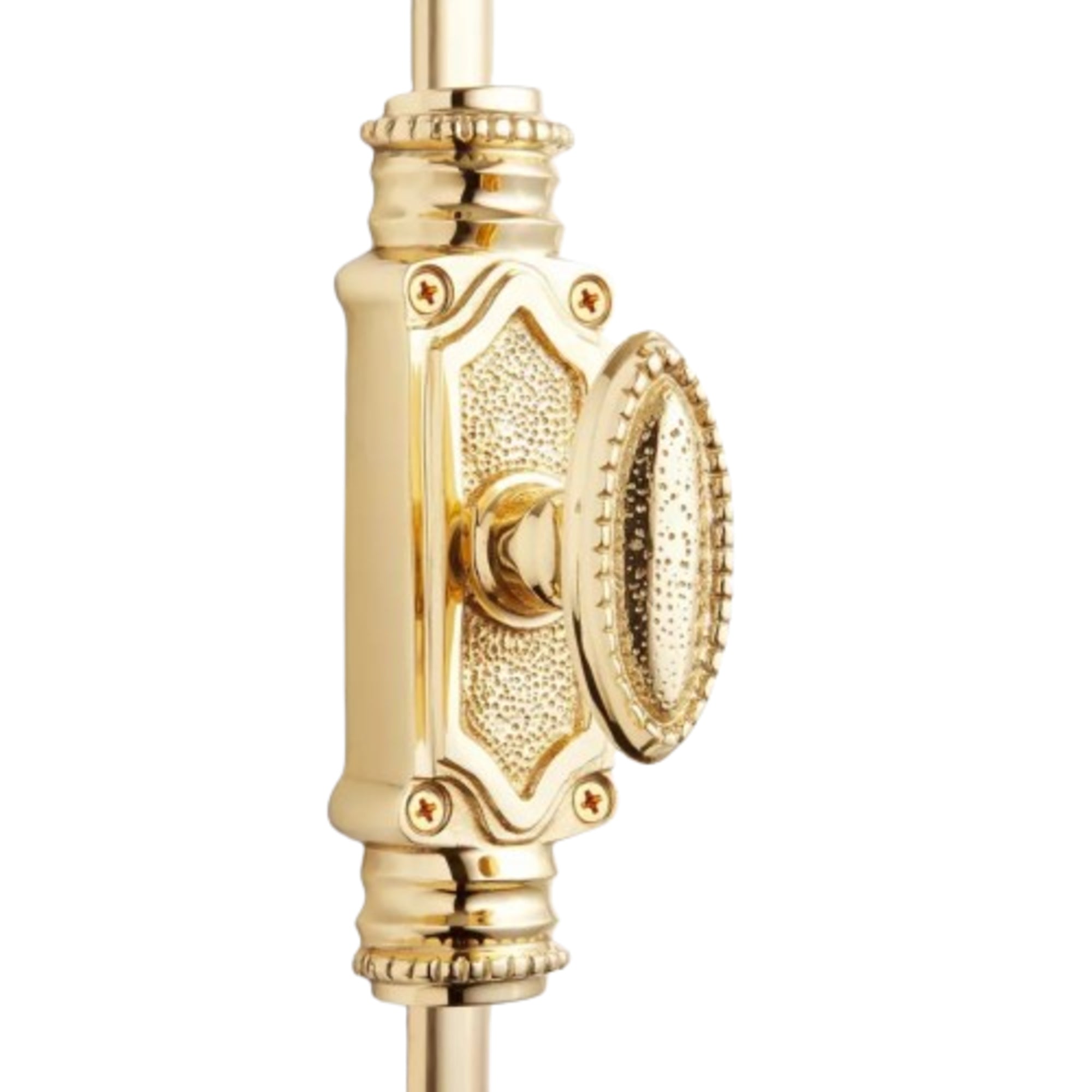 Hamilton Brass Beaded Door Brass Espagnolette Bolt or Cremone Bolt Unlacquered Brass Polished Upto 9 feet Doors