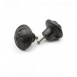 Hamilton Brass Cast Iron Black Cabinet Knob | Antique Iron Durable Rustic Drawer Pull Handle for Kitchen, Bedroom, Wardrobe, Dresser, Cupboard Round Vintage Hardware with Screw Included