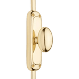 Hamilton Brass Classic Oval Knob Door Brass Espagnolette Bolt or Cremone Bolt 9 feet Unlacquered Brass Polished for Doors Up to 9 feet
