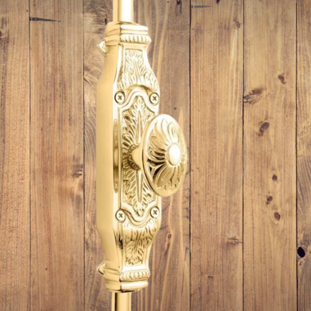 Hamilton Brass Corinthian Door Brass Espagnolette Bolt or Cremone Bolt 9 feet polished Brass Lacquered For Doors Up to 9 feet