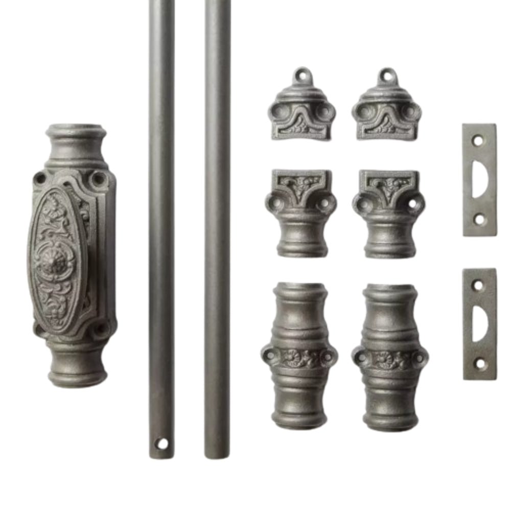 Hamilton Brass Dalston Door Iron Espagnolette Bolt or Cremone Bolt 9 feet Antique Iron Up to 9' Doors