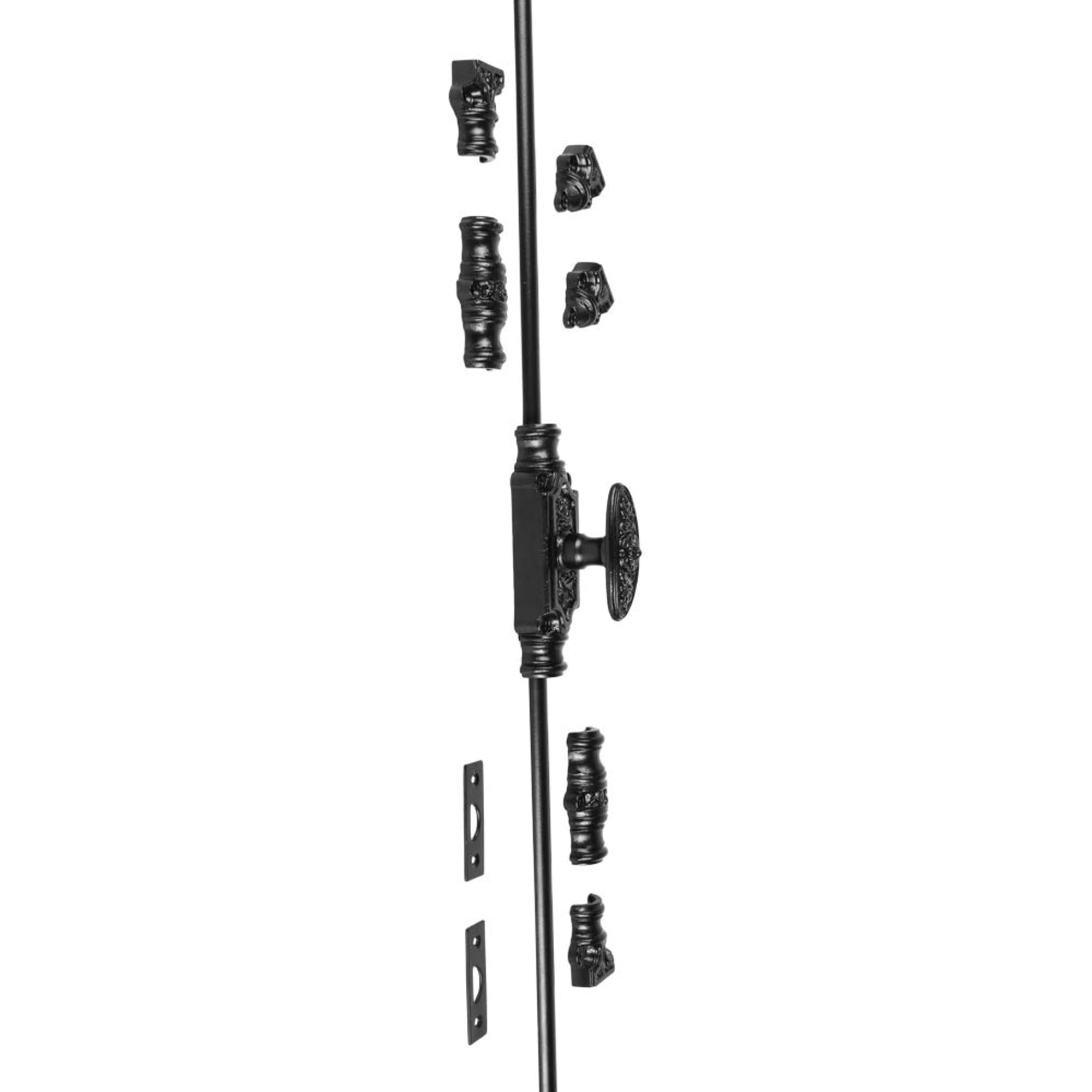 Hamilton Brass Dalston Door Iron Espagnolette Bolt or Cremone Bolt 9 feet Black Powder Coated Upto 9' Doors