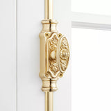 Hamilton Brass Dalston Window Brass Espagnolette Bolt or Cremone Bolt Hardware 6 feet Polished Brass Unlacquered Up to 6 feet