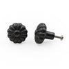 Hamilton Brass Decorative Black Cast Iron Knob | Antique Iron Pumpkin Shape Cabinet Pull Handle for Drawers, Dressers, Cupboards, Furniture | 36mm x 34mm 50mm with 14mm Screw
