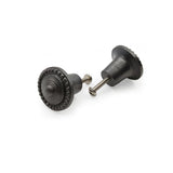 Hamilton Brass Decorative Black Cast Iron Knob | Antique Iron Round Cabinet Pull Handle Detailed Border Design for Drawers, Dressers, Cupboards, Kitchen Cabinets, (32.3mm x 31mm 51mm)