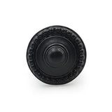 Hamilton Brass Decorative Black Cast Iron Knob | Black Powder Coated Round Cabinet Pull Handle Detailed Border Design for Drawers, Cupboards, Kitchen Cabinets, (32mm x 31mm 51mm)