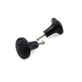 Hamilton Brass Decorative Cast Iron Knob Black Powder Coated | Sunflower Design Cabinet Handle Detailed Border for Drawers, Cupboards, Kitchen Cabinets, (36mm x 37mm 55mm)