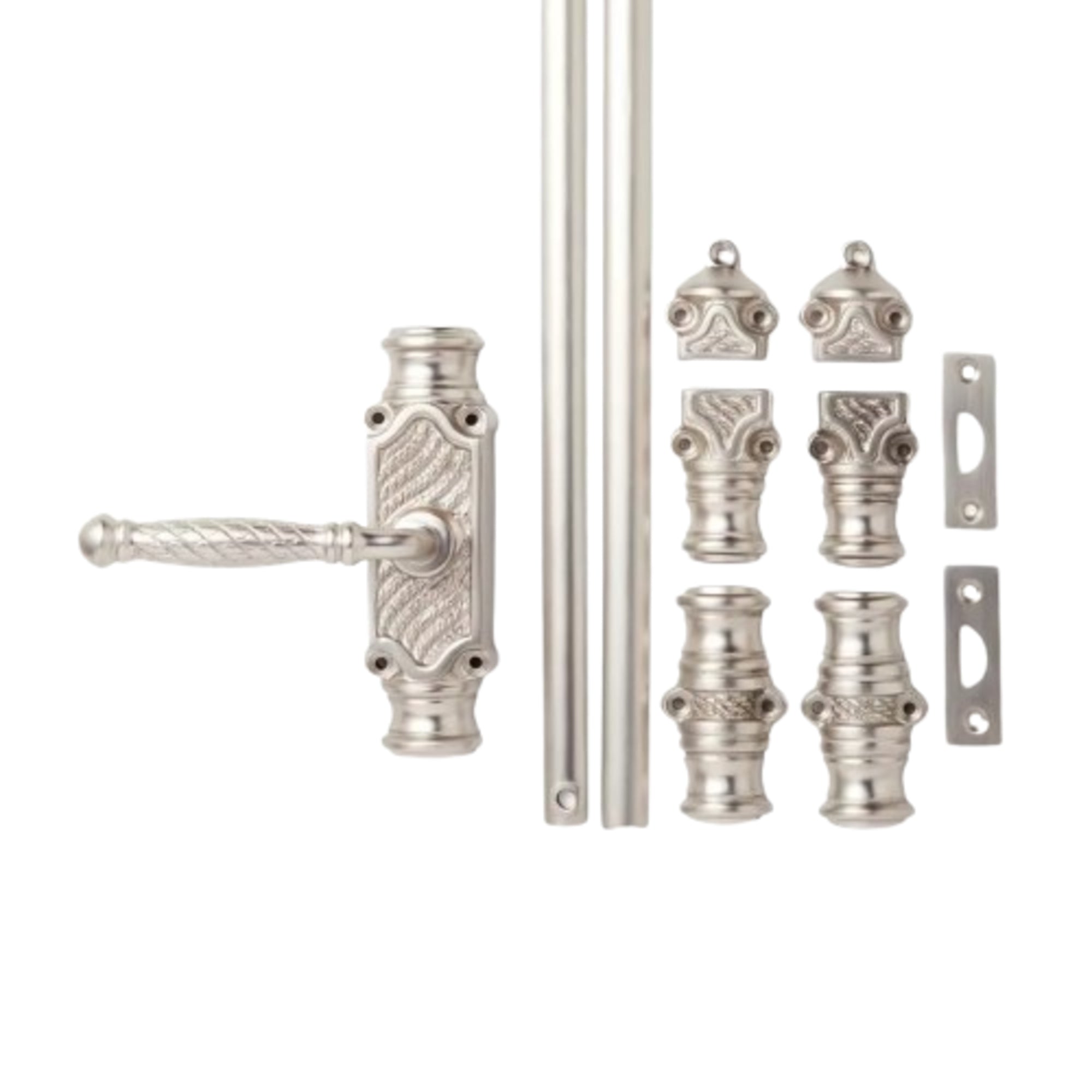 Hamilton Brass Havering Door Iron Espagnolette Bolt or Cremone Bolt Hardware Black Powder Coated Up to 9 feet Doors