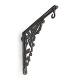 Hamilton Brass Heavy Duty Shelf Bracket Antique Cast Iron Finish | (Length: 320mm, Height: 280mm, Hole: 28mm) Wall Mount Support for Wood, Metal, Glass Shelves