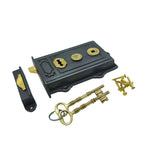 Hamilton Brass Iron Davenport Rim Lock Antique Iron Finish