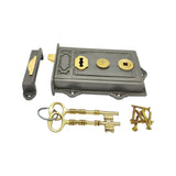 Hamilton Brass Iron Davenport Rim Lock Antique Iron Finish