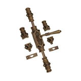 Hamilton Brass Lever Handle Door Brass Espagnolette Bolt or Cremone Bolt Unlacquered Antique Brass Upto 9 feet Doors