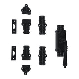 Hamilton Brass Lever Handle Door Iron Espagnolette Bolt or Cremone Bolt Hardware Black Powder Coated Up to 9 feet Doors (Right Hand)