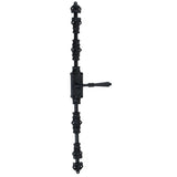 Hamilton Brass Lever Handle Door Iron Espagnolette Bolt or Cremone Bolt Hardware Black Powder Coated Up to 9 feet Doors (Right Hand)