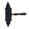 Hamilton Brass Lever Handle Door Iron Espagnolette Bolt or Cremone Bolt Hardware Black Powder Coated Up to 9 feet Doors (Right Hand)