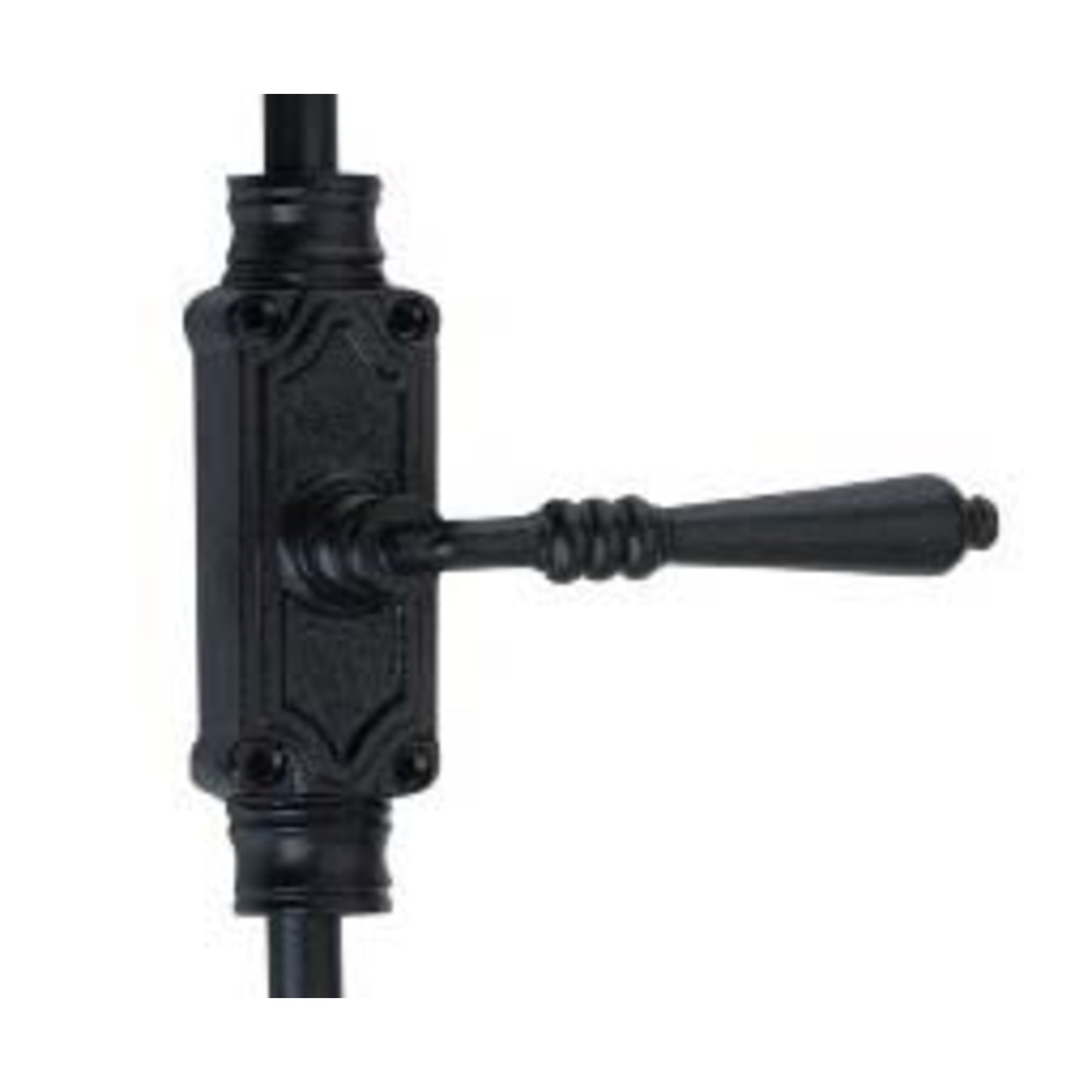 Hamilton Brass Lever Handle Door Iron Espagnolette Bolt or Cremone Bolt Hardware Black Powder Coated Up to 9 feet Doors (Right Hand)