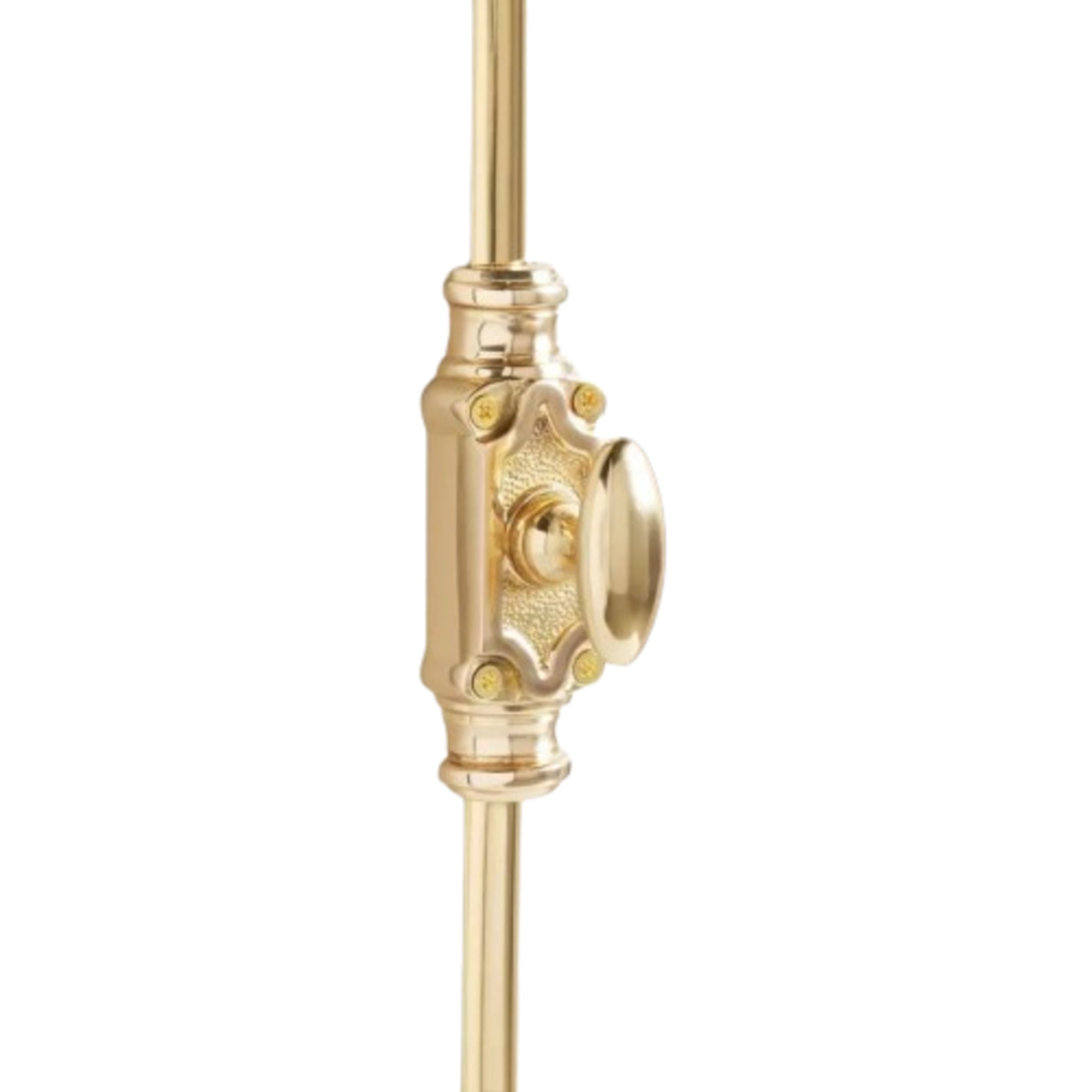Hamilton Brass Stepney Cabinet Brass Espagnolette Bolt or Cremone Bolt Hardware 2 feet Polished Brass Unlacquered Up to 2 feet