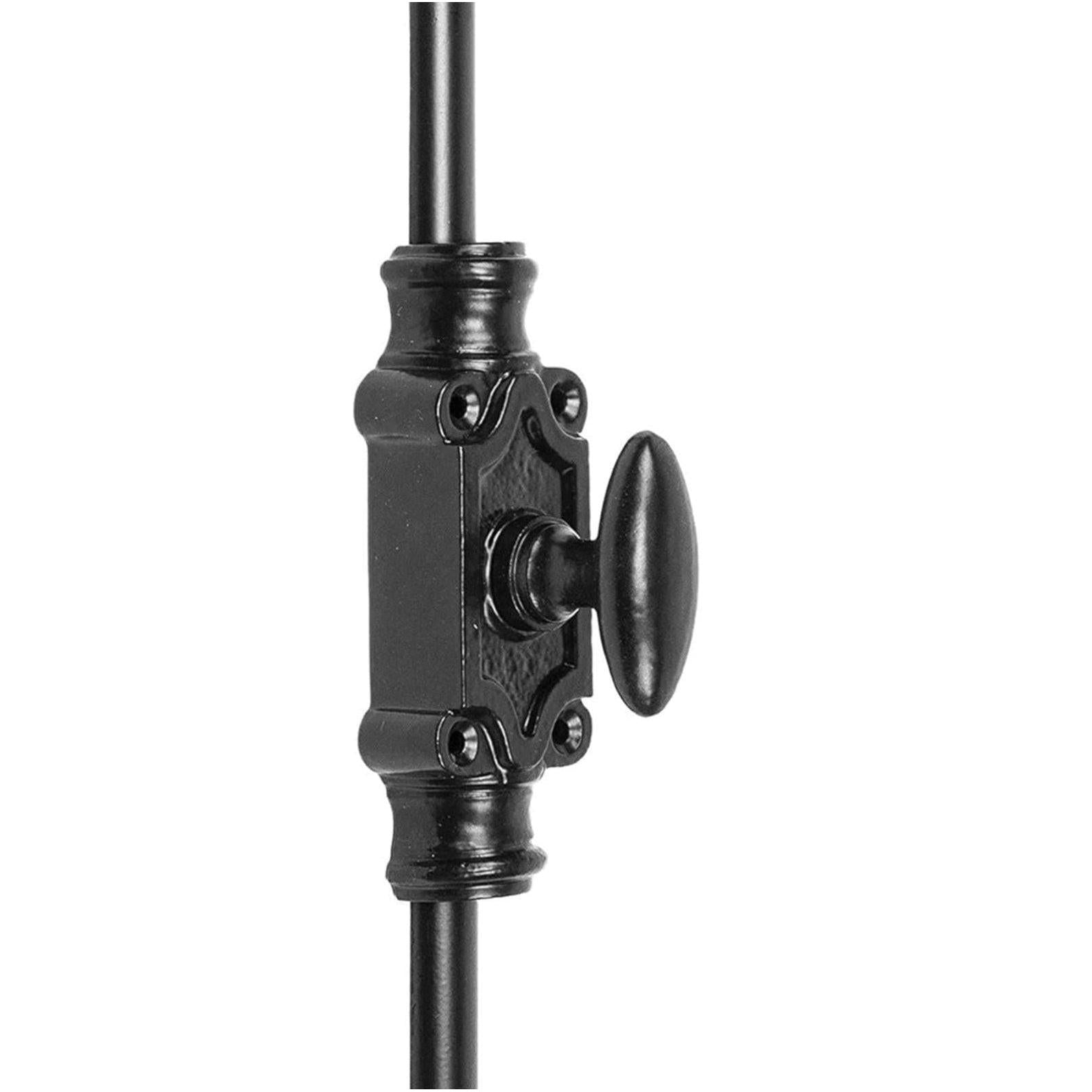 Hamilton Brass Stepney Cabinet Iron Espagnolette Bolt ot Cremone Bolt Hardware 2 feet Black Powder Coated Finish Up to 2 feet