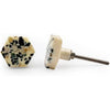 Hexagon Resin Knob with Terrazzo Pattern | Ceramic Finish Cabinet Drawer Pull Handle | Decorative Knob for Dressers Wardrobes | 41x35 mm Face | 11 mm Height | 70 mm Screw Length